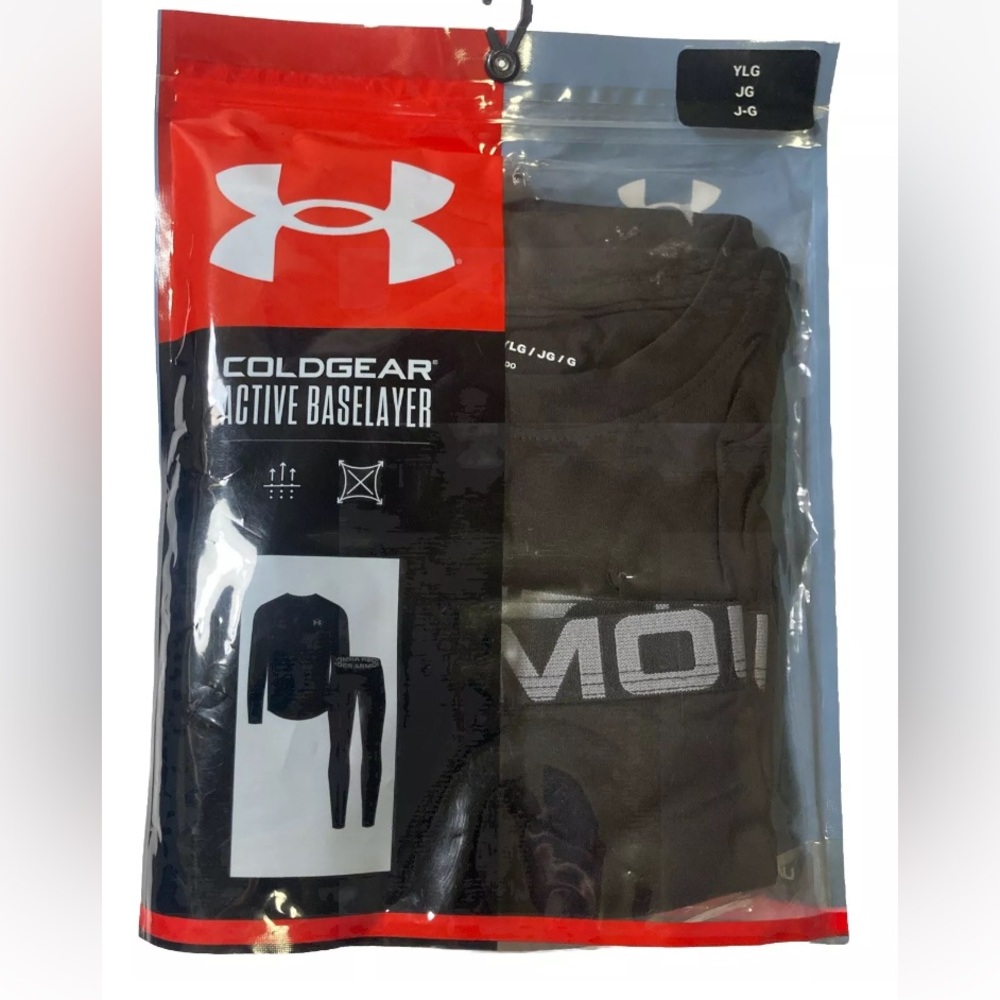 Boys Under Armour Cold  Gear Active Wear YLG Black MSRP $60